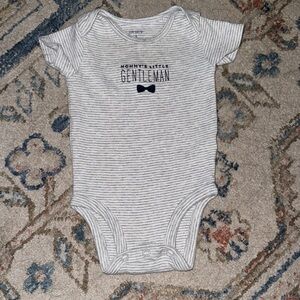 Striped Gray Baby Onesie